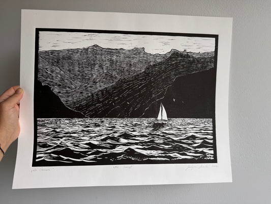 Linoryt pt. „La Gomera" 40x50 cm