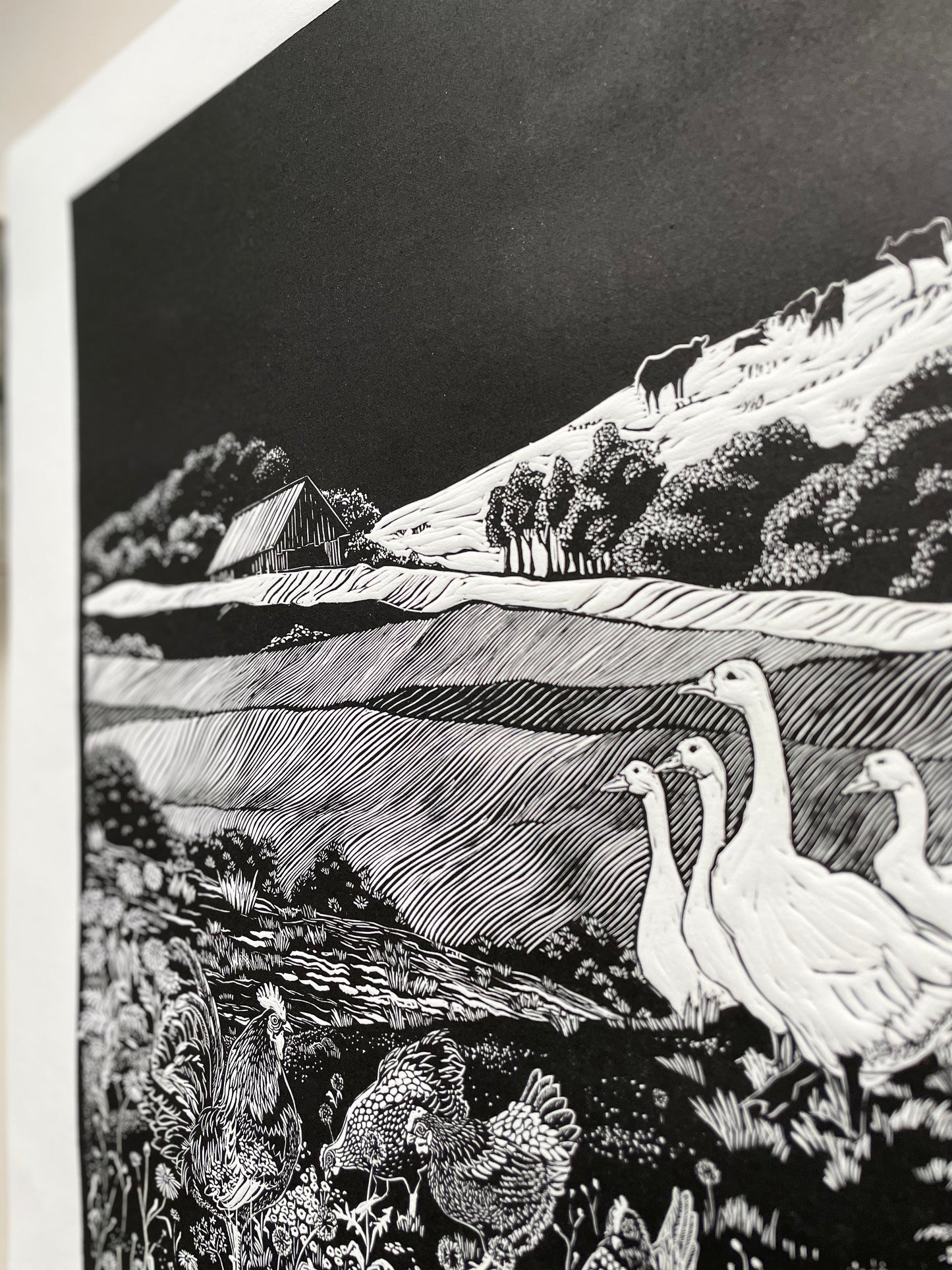 Linoryt pt. "Mazury Garbate" 40x50 cm