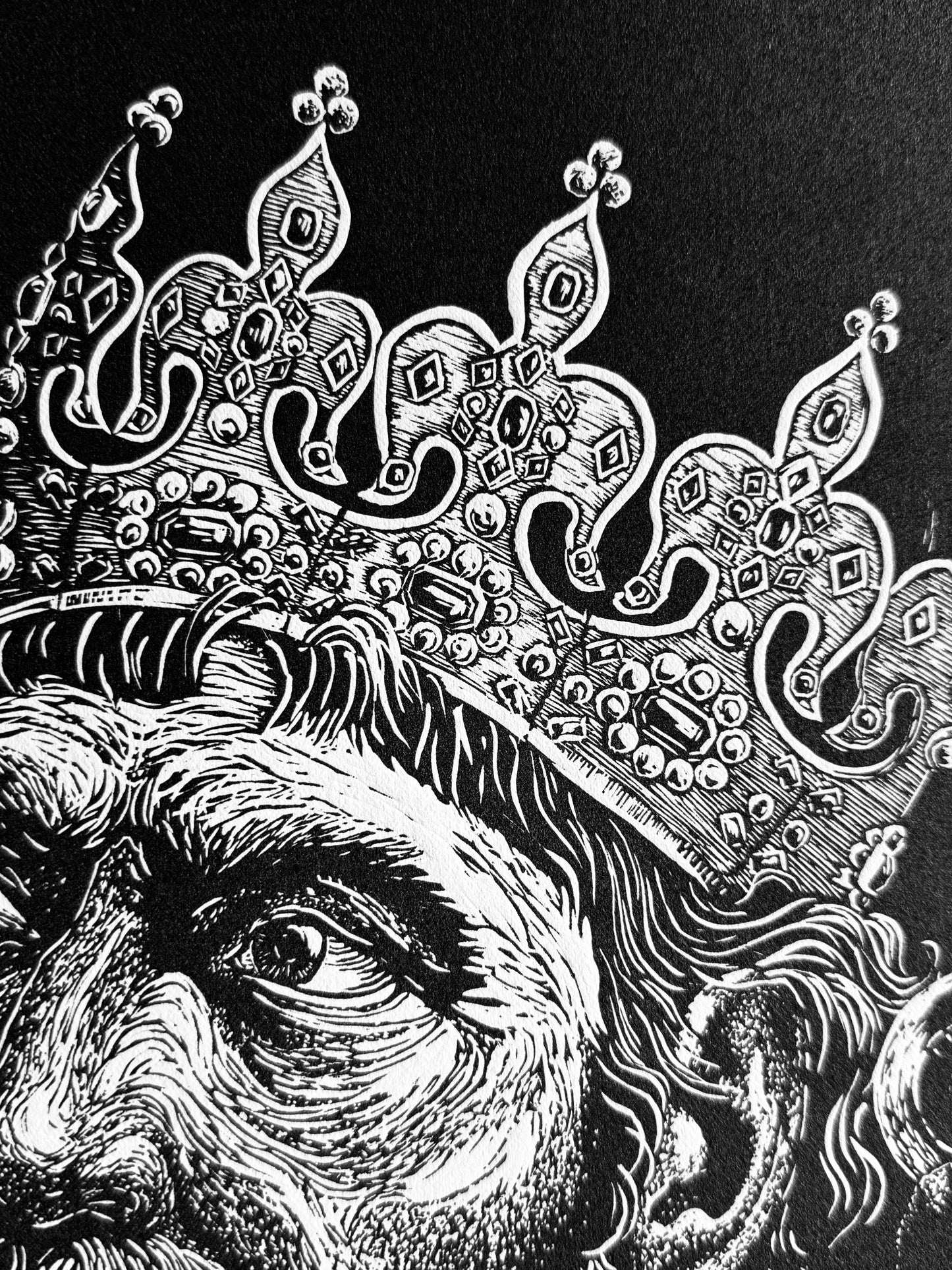 Linoryt pt. „Bolesław Chrobry" 40x50 cm