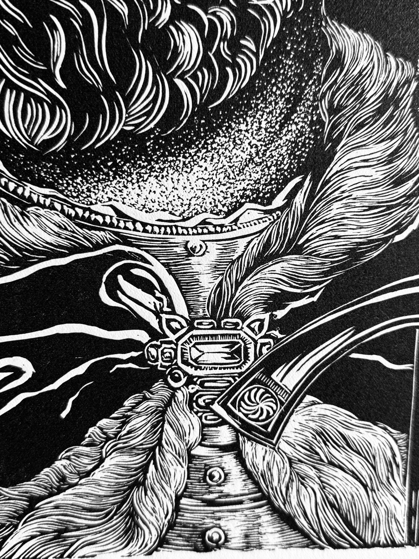 Linoryt pt. „Bolesław Chrobry" 40x50 cm