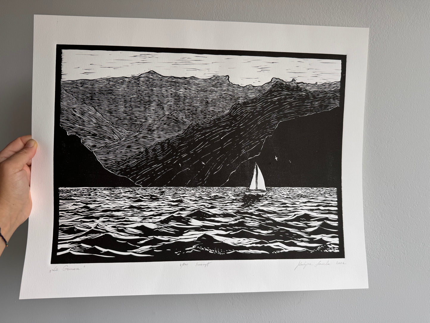 Linoryt pt. „La Gomera" 40x50 cm