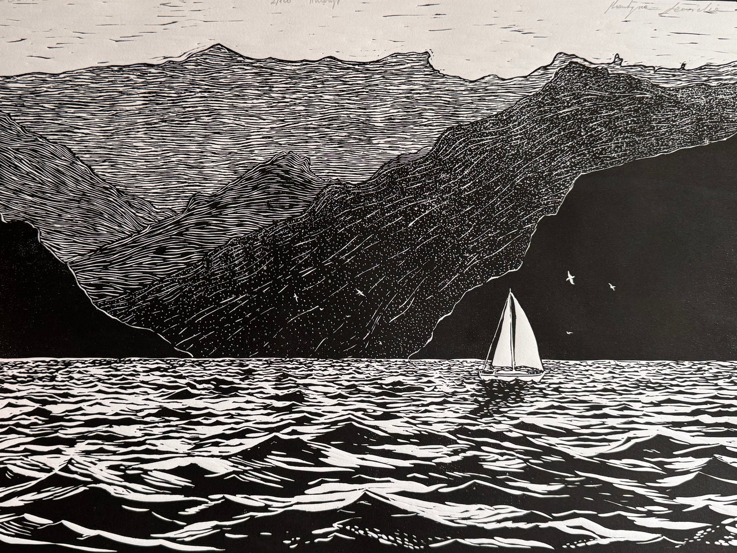 Linoryt pt. „La Gomera" 40x50 cm